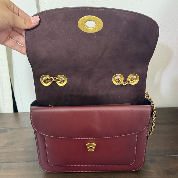 Coach Madison Shoulder Bag Burgundy Leather - Picture 10 of 12